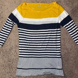 JC Penney Women’s Size Large Long Sleeve Stiped Shirt Top Modal Fall Winter